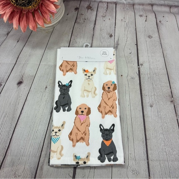 NWT the kitchen collection Dog Patterned cotton kitchen Towel set - Picture 1 of 8
